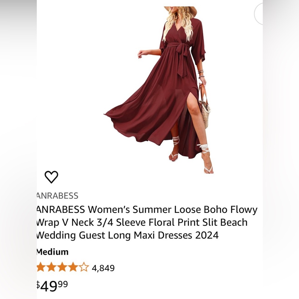 Women's Burgundy Maxi Dress